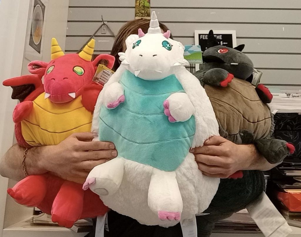 Squishable Red Dragon, Crystal Dragon and Shadow Dragon