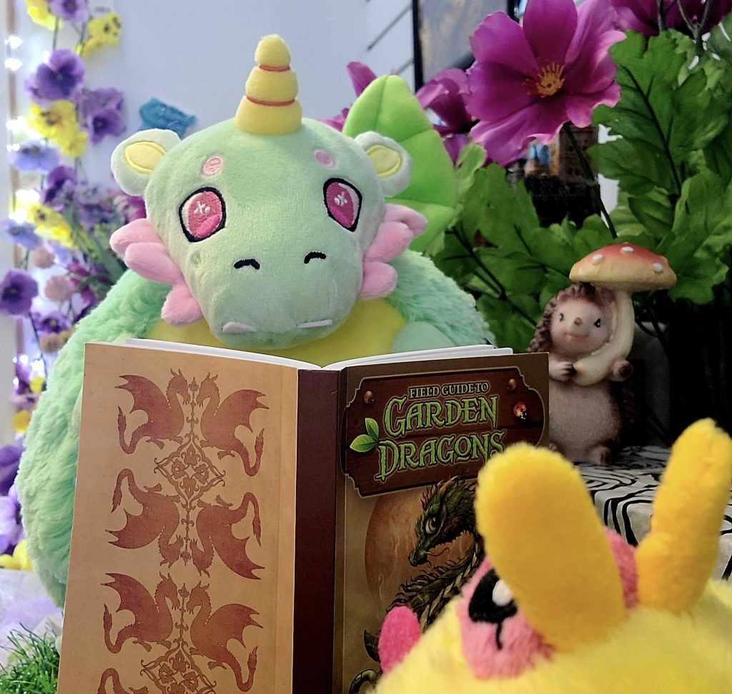 Mini Petal Dragon Squishable, Micro Rosy Maple Squishable, Field Guide to Garden Dragons Oracle Deck